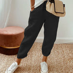 Women's Breathable Drawstring Pants with Slant Pockets – Tapered Leg Comfort Everyday Pants