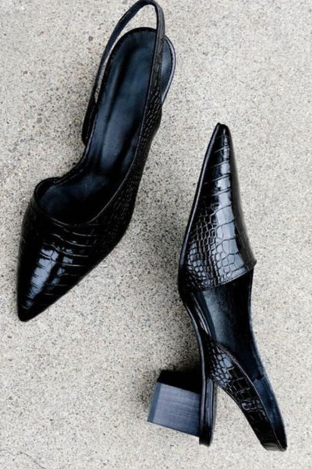 Women's Slingback Pumps with Pointed Toe & Low Block Heel – Work & Evening Shoes