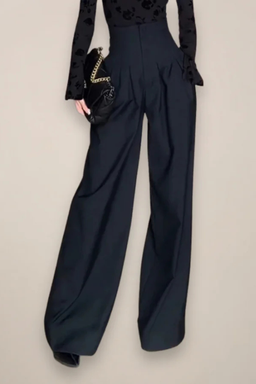 Women's High-Waisted Wide Leg Pants – Full-Length Tailored Pants for Office & Formal Wear