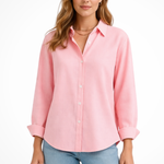 Women's Relaxed Fit Long Sleeve Button Down Shirt – Classic Collared Shirt for Work & Weekend