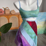 Women's Patchwork Cut-Out Mini Dress – Statement Party Dress for Evenings Out & Celebrations