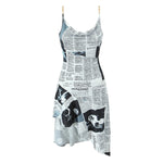 Women's Printed Strapless Asymmetric Mini Dress – Summer Party & Evening Dress