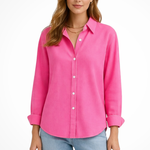 Women's Relaxed Fit Long Sleeve Button Down Shirt – Classic Collared Shirt for Work & Weekend