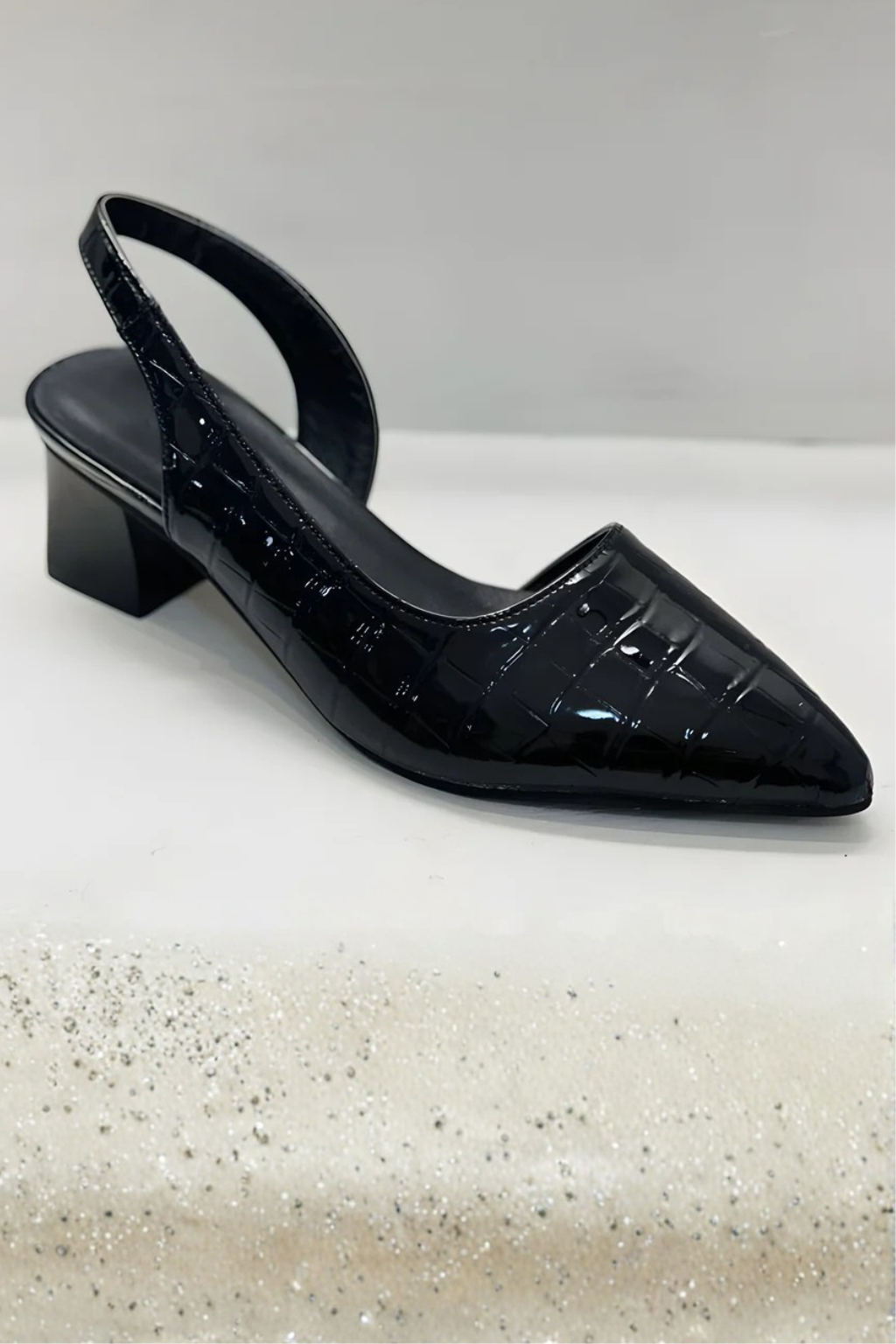 Women's Slingback Pumps with Pointed Toe & Low Block Heel – Work & Evening Shoes