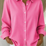 Women's Relaxed Fit Long Sleeve Button Down Shirt – Classic Collared Shirt for Work & Weekend