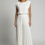 Women's Elegant Pleated Jumpsuit – Dressy One-Piece for Weddings, Evening Events & Parties