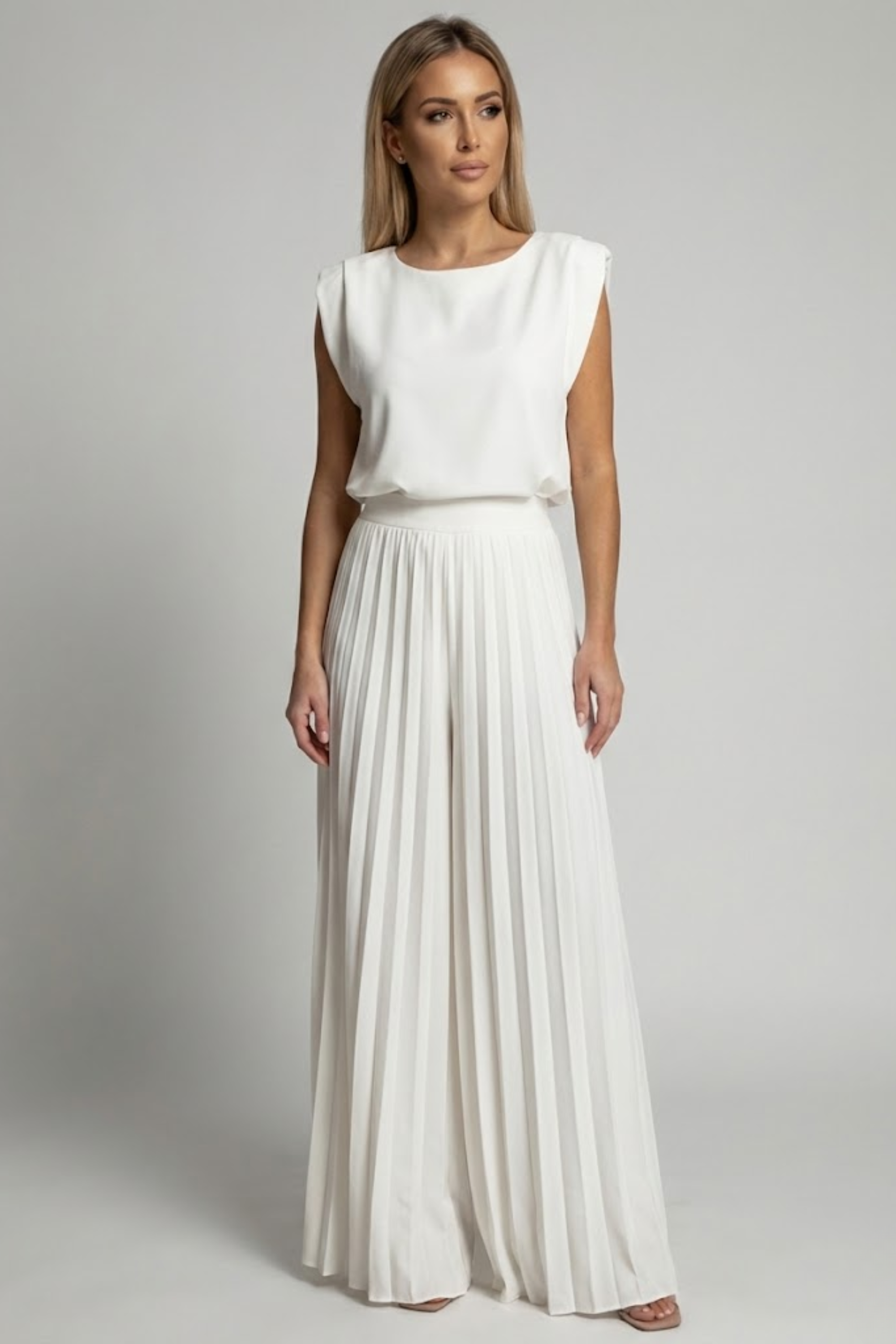 Women's Elegant Pleated Jumpsuit – Dressy One-Piece for Weddings, Evening Events & Parties