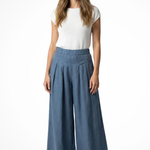 Women's Pleated Cropped Wide Leg Pants – High Waist Tailored Summer Pants