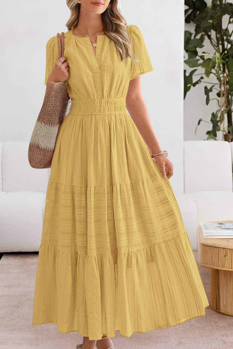 Women's Tiered Flutter Sleeve Maxi Dress – Flowing Summer Evening & Occasion Dress