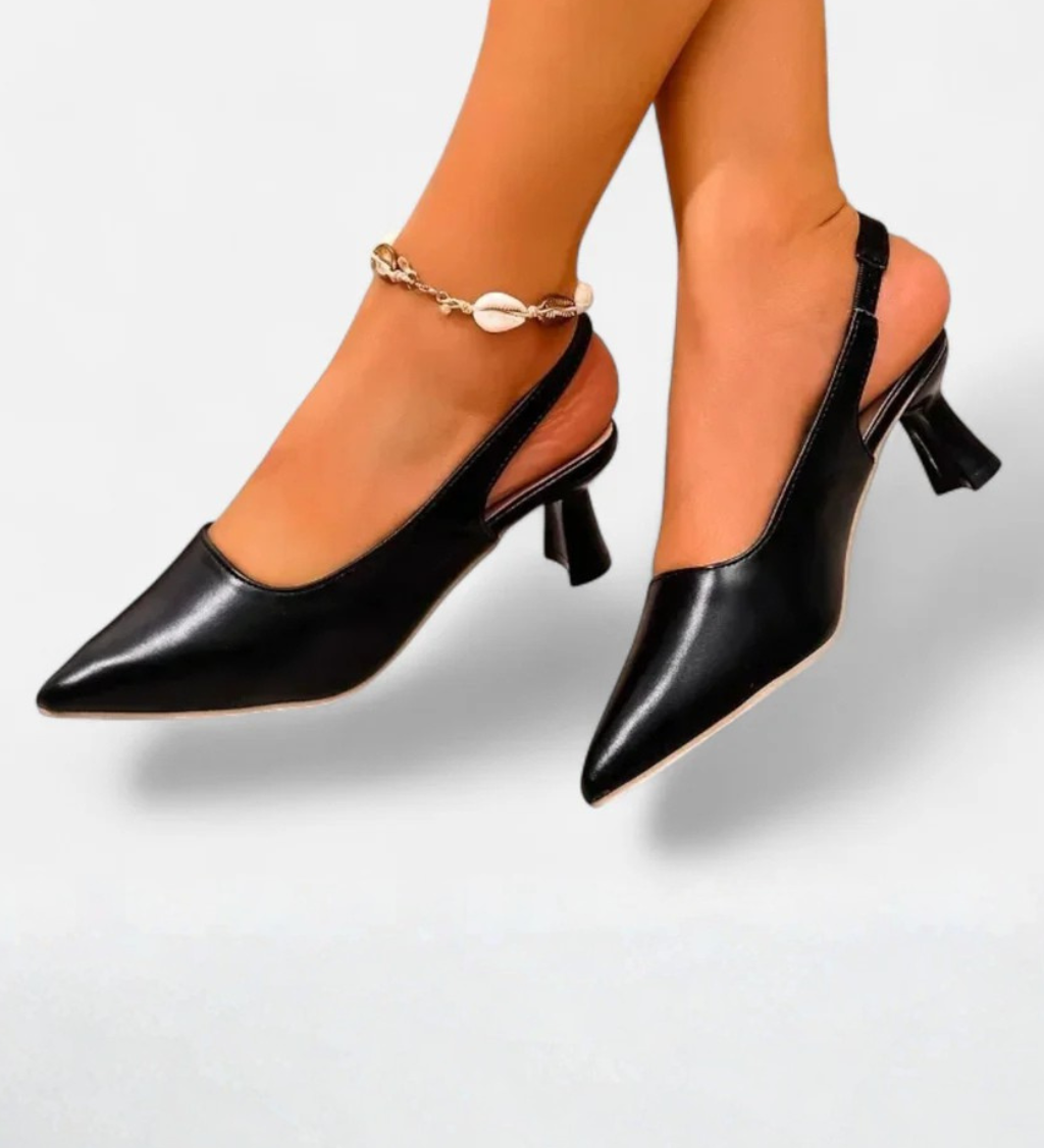 Women's Pointed Toe Slingback Kitten Heels – Low Heel Court Shoes for Work and Occasions