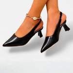 Women's Pointed Toe Slingback Kitten Heels – Low Heel Court Shoes for Work and Occasions