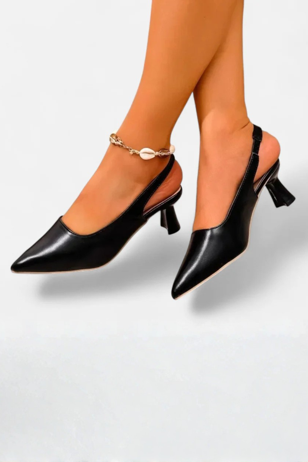 Women's Pointed Toe Slingback Kitten Heels – Low Heel Court Shoes for Work and Occasions