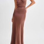 Women's Halter Neck Twist Knot Bodycon Maxi Dress – Open Back Wedding Guest & Formal Dress