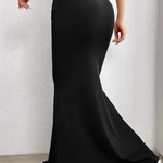 Women's High Waisted Ruched Mermaid Maxi Skirt – Fitted Occasion Skirt for Events