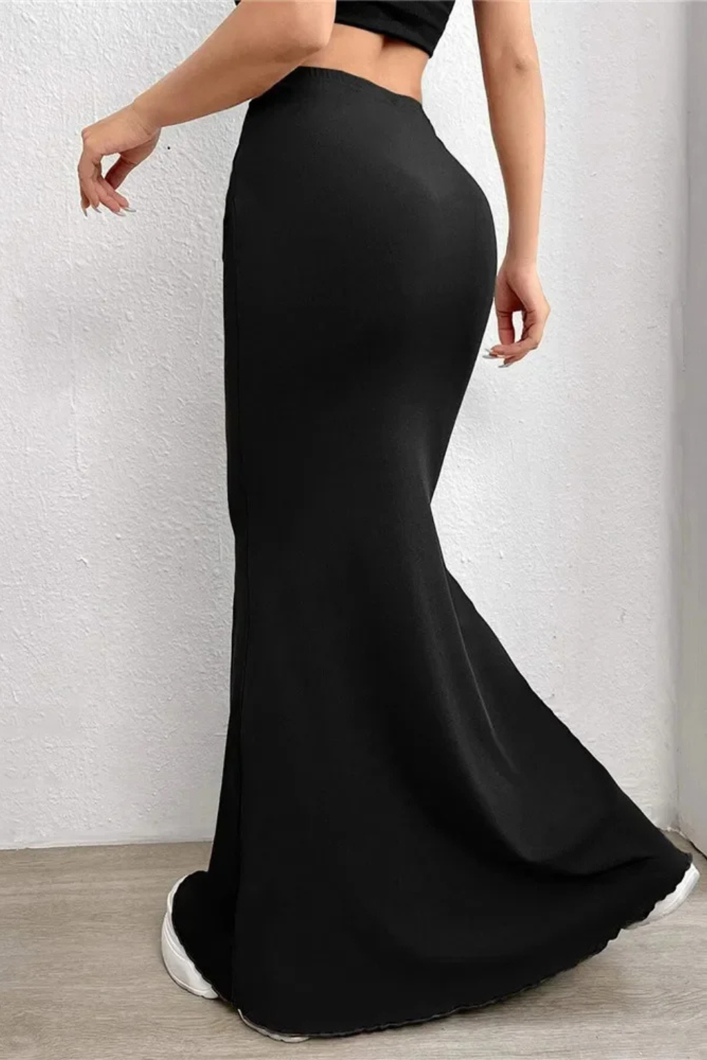 Women's High Waisted Ruched Mermaid Maxi Skirt – Fitted Occasion Skirt for Events