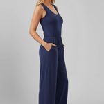Women's Sleeveless Round Neck Wide Leg Jumpsuit with Pockets – Relaxed Summer Jumpsuit