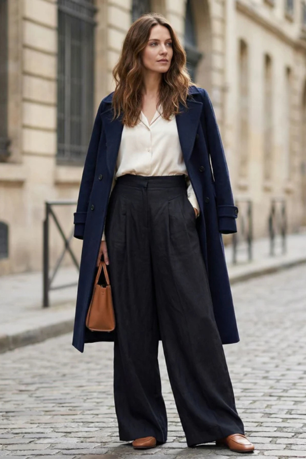 Women's Pleated Cropped Wide Leg Pants – High Waist Tailored Summer Pants
