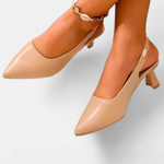Women's Pointed Toe Slingback Kitten Heels – Low Heel Court Shoes for Work and Occasions