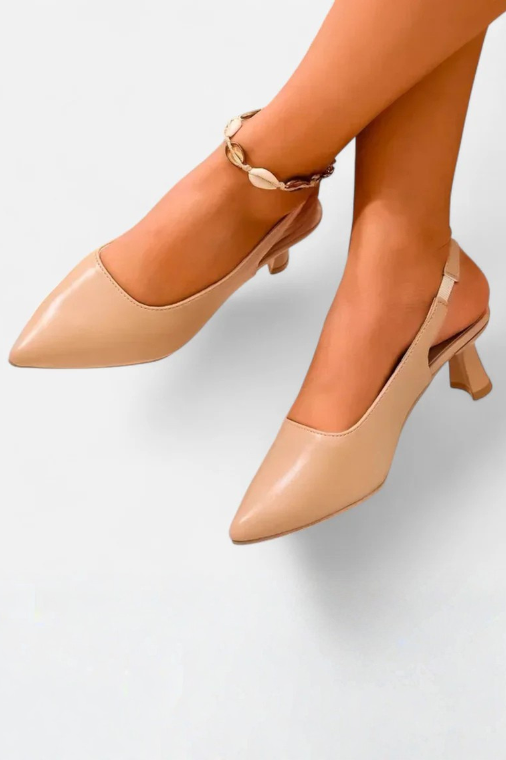 Women's Pointed Toe Slingback Kitten Heels – Low Heel Court Shoes for Work and Occasions