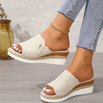 Women's Woven Espadrille Wedge Sandals – Platform Summer Sandals for Holidays
