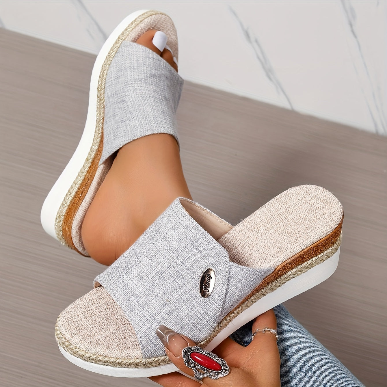 Women's Woven Espadrille Wedge Sandals – Platform Summer Sandals for Holidays