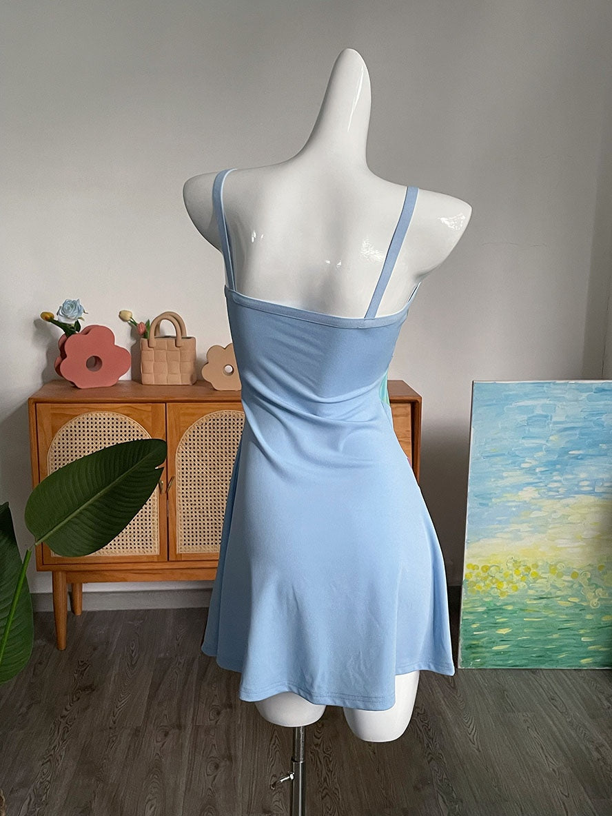 Women's Patchwork Cut-Out Mini Dress – Statement Party Dress for Evenings Out & Celebrations