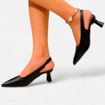 Women's Pointed Toe Slingback Kitten Heels – Low Heel Court Shoes for Work and Occasions