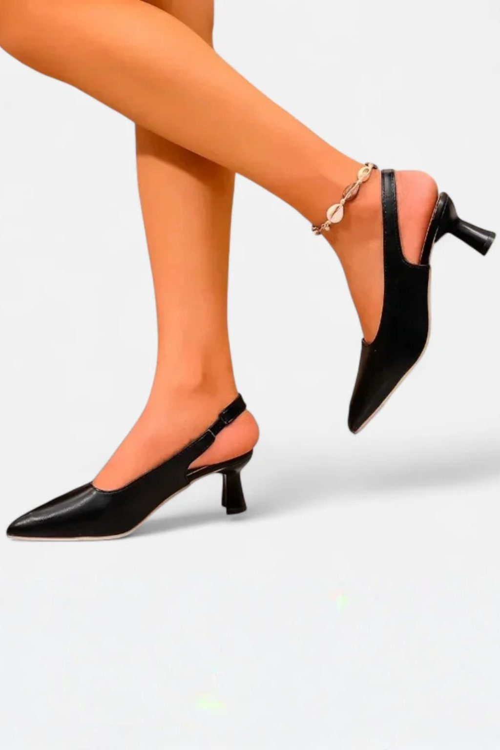 Women's Pointed Toe Slingback Kitten Heels – Low Heel Court Shoes for Work and Occasions