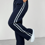 Women's Wide Leg Drawstring Pants with Side Stripe – Relaxed Casual & Travel Pants