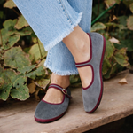 Women's Round Toe Mary Jane Ballet Flats with Buckle Strap – Suede-Look Everyday Flats