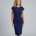 Women's Ruched Waist Midi Dress – Elegant Occasion, Work Function and Wedding Guest Dress