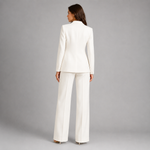 Women's Tailored Blazer and Wide Leg Pants Co-Ord Set – Two-Piece Workwear Suit