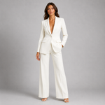 Women's Tailored Blazer and Wide Leg Pants Co-Ord Set – Two-Piece Workwear Suit