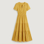 Women's Tiered Flutter Sleeve Maxi Dress – Flowing Summer Evening & Occasion Dress
