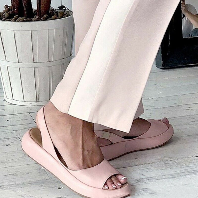 Women's Open Toe Strappy Sandals with Cushioned Insole – Comfortable Summer Sandals