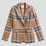 Women's Textured Blazer with Classic Lapels – Open Front Structured Jacket for Work & Events