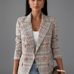 Women's Textured Blazer with Classic Lapels – Open Front Structured Jacket for Work & Events