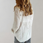 Women's Classic Button-Up Blouse with Pleat Details – Relaxed Fit Workwear Shirt