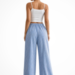 Women's Striped Wide Leg Pants with Drawstring Waist – Relaxed Summer Casual Pants