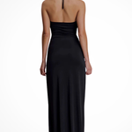 Women's Halter Neck Backless Maxi Dress with Metal Detail – Summer Occasion & Evening Dress