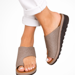 Women's Platform Toe Post Sandals – Slip-On Summer Slides for Beach & Casual Wear