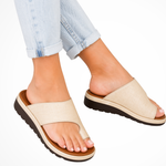 Women's Platform Toe Post Sandals – Slip-On Summer Slides for Beach & Casual Wear