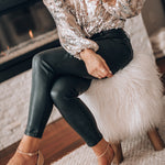 Women's Sequin V Neck Blouse with Long Puff Sleeves – Sparkly Party Top for Evenings Out