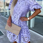 Women's Lace Mock-Neck Midi Dress – Elegant Occasion Dress for Weddings, Races & Celebrations