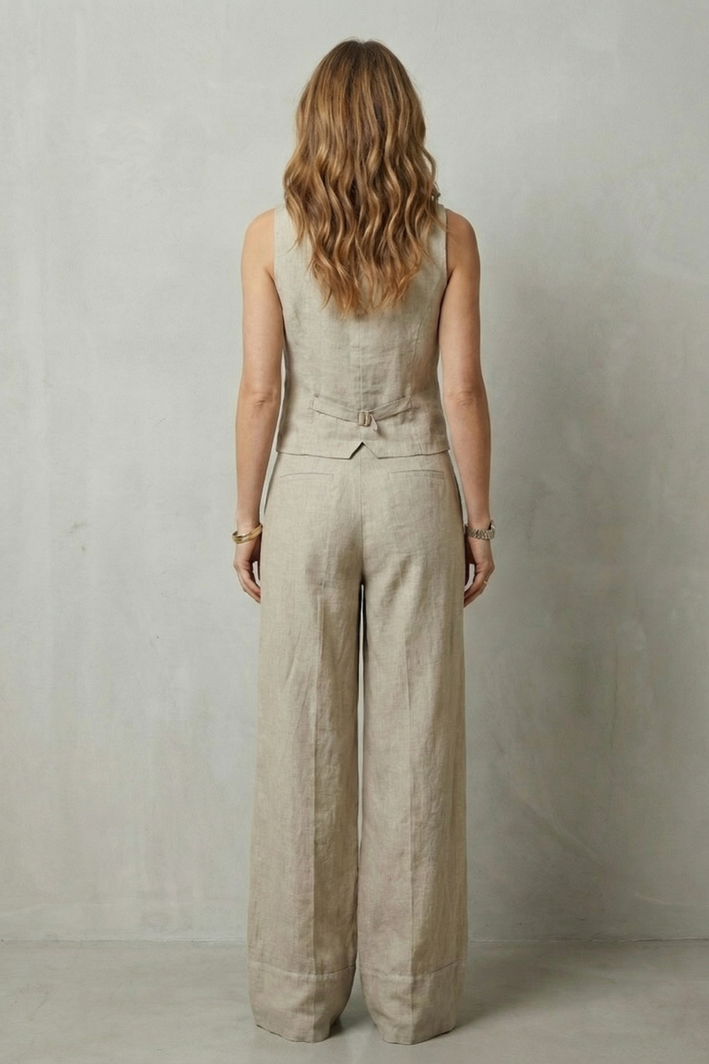 Women's Sleeveless Vest and Wide Leg Pants Set – Tailored Two-Piece Co-ord for Work and Events