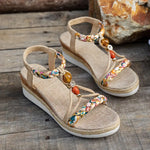 Women's Bohemian Beaded Sandals – Boho Summer Sandals for Beach, Holidays & Festivals