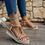 Women's Bohemian Beaded Sandals – Boho Summer Sandals for Beach, Holidays & Festivals