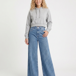 Women's High-Waist Wide-Leg Jeans – Relaxed Fit Full-Length Blue Denim for Everyday Wear