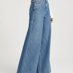 Women's High-Waist Wide-Leg Jeans – Relaxed Fit Full-Length Blue Denim for Everyday Wear