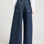 Women's High-Waist Wide-Leg Jeans – Relaxed Fit Full-Length Blue Denim for Everyday Wear